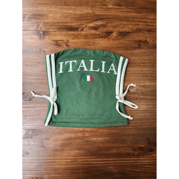 Altar'd State Tops - Altar'd State Blokecette Italia Tube Top Side Tie Bandeau XXS Green
